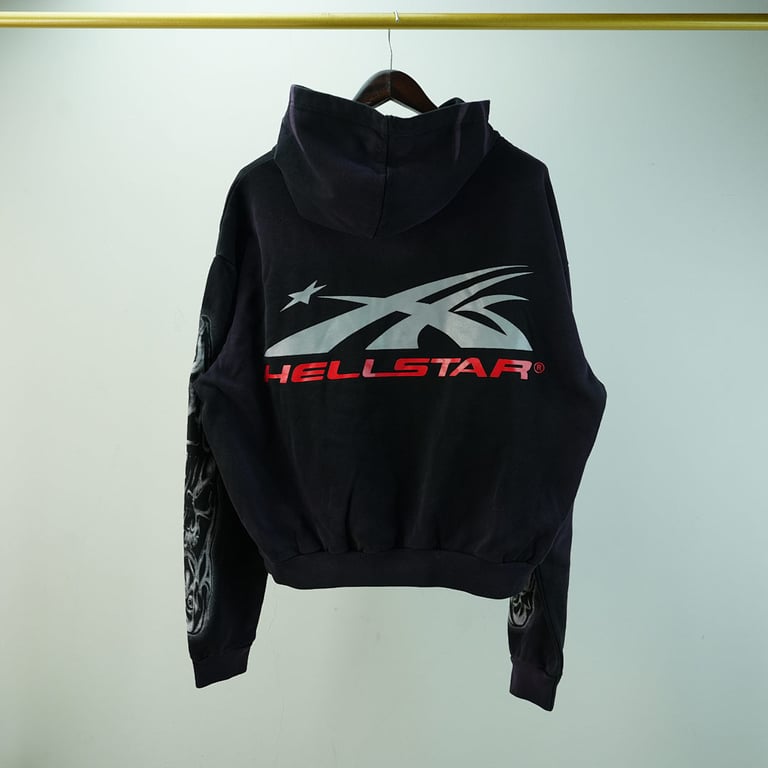 Hellstar Airbrushed Skull Hoodie Black - 19