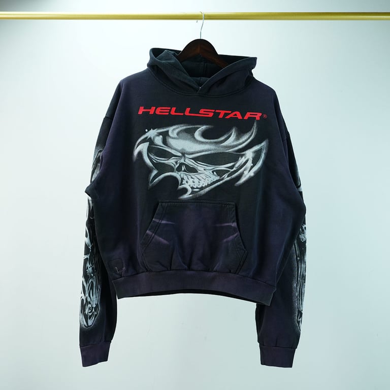 Hellstar Airbrushed Skull Hoodie Black - 5