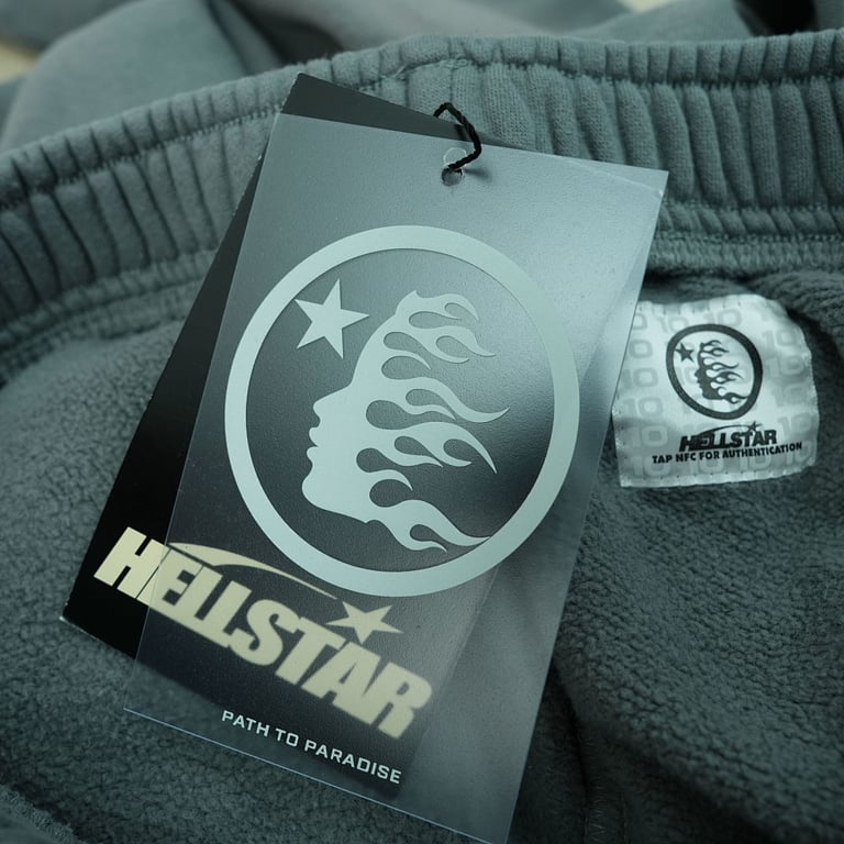 Hellstar Future Flames Sweatpants Grey/Green - 14