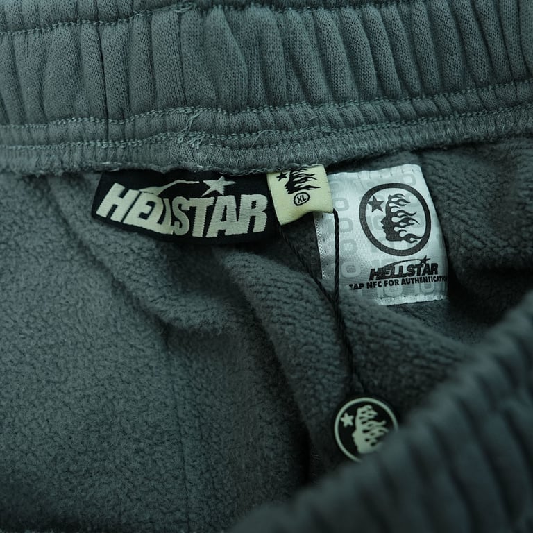 Hellstar Future Flames Sweatpants Grey/Green - 16