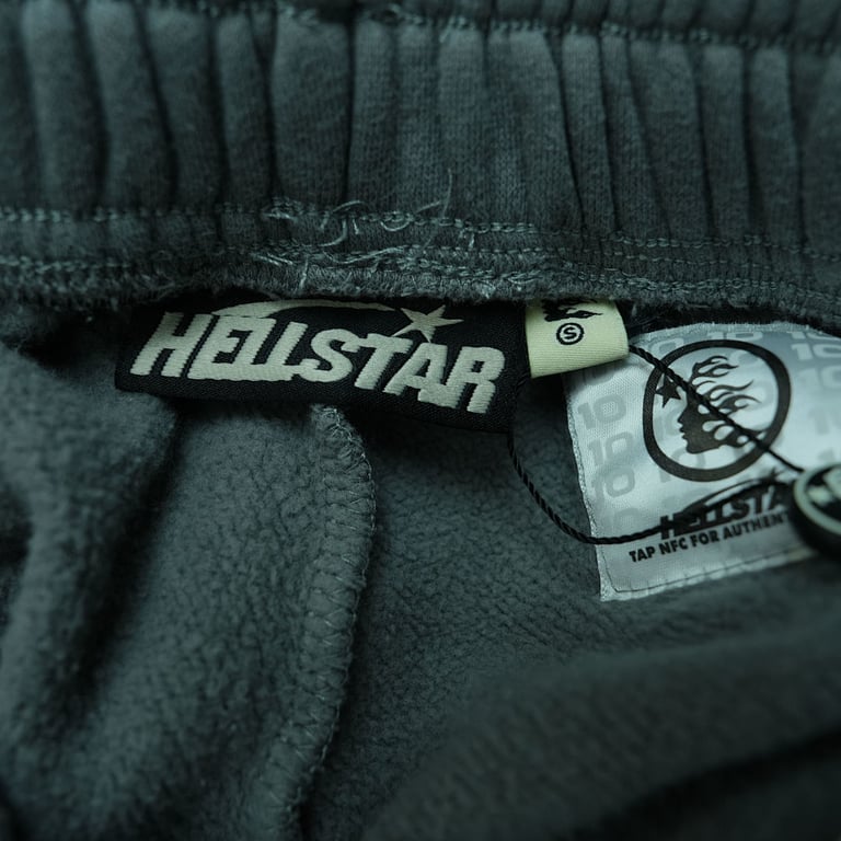 Hellstar Future Flames Sweatpants Grey/Green - 24
