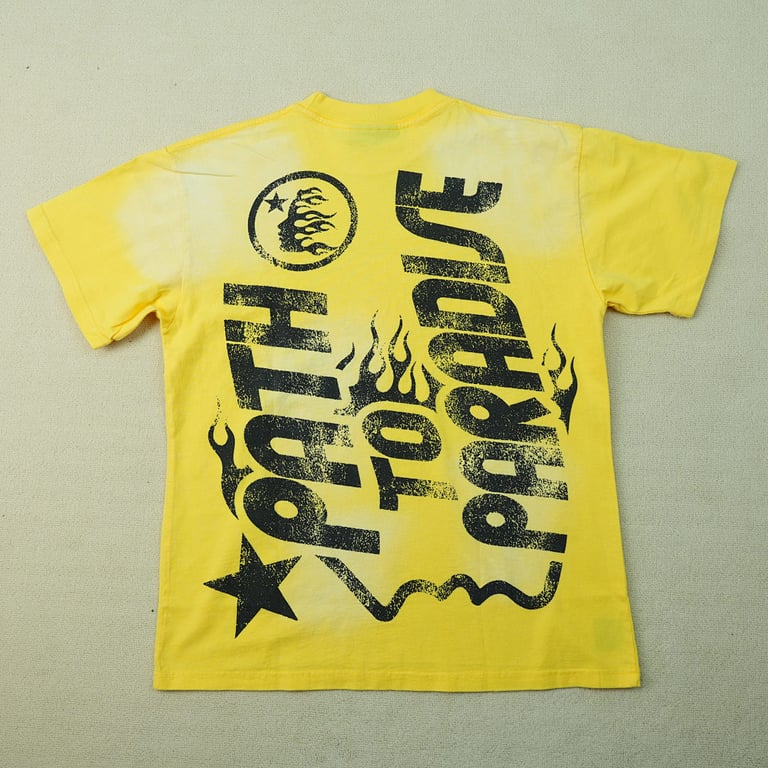 Hellstar Jesus Graphic T-Shirt Yellow - 14