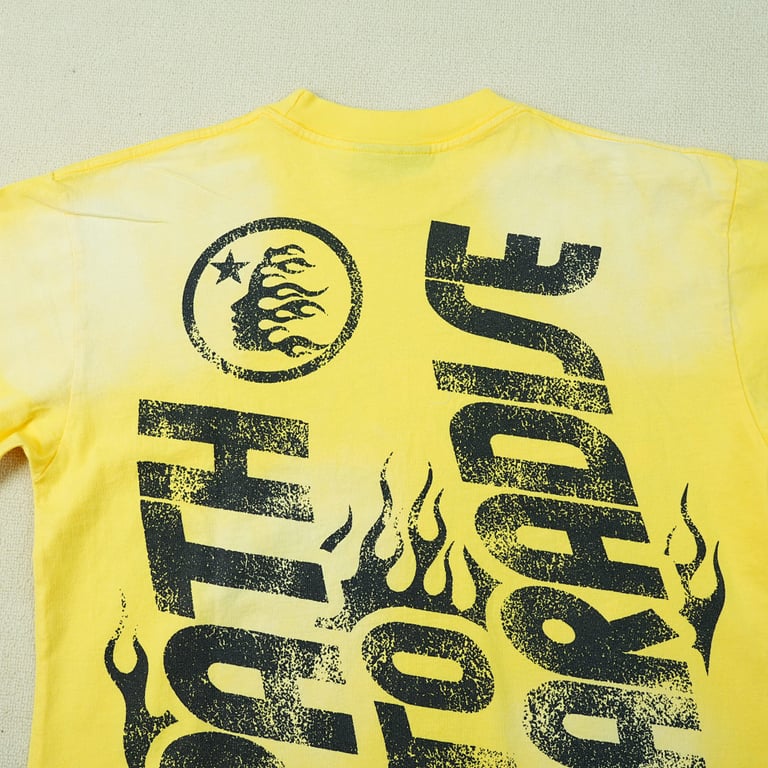 Hellstar Jesus Graphic T-Shirt Yellow - 16