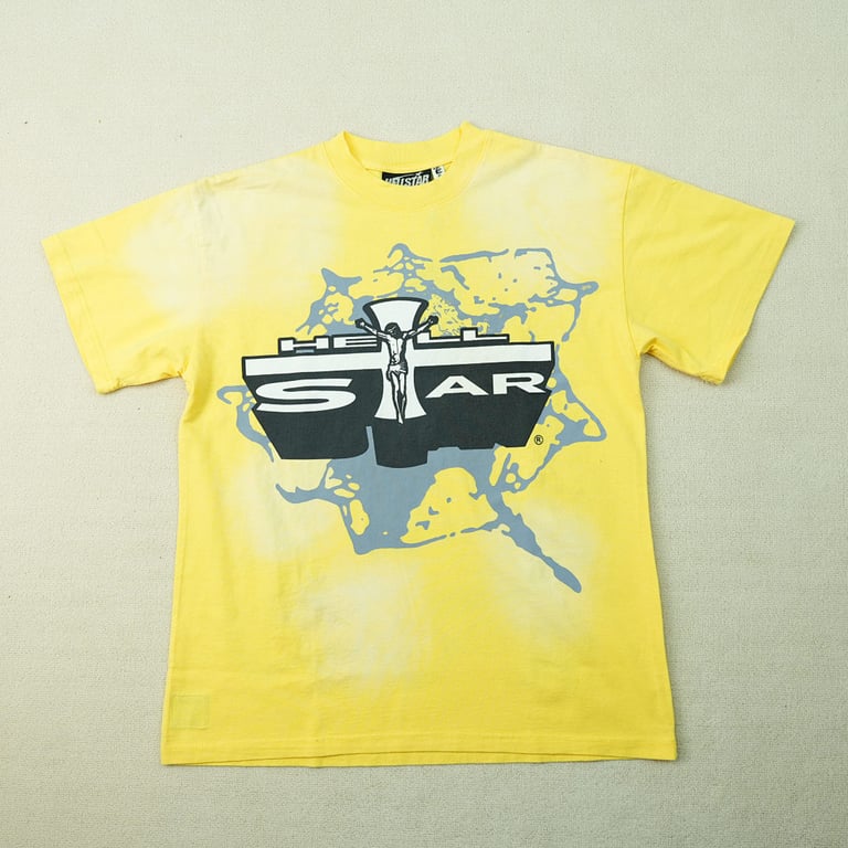 Hellstar Jesus Graphic T-Shirt Yellow - 5