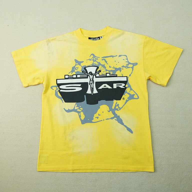 Hellstar Jesus Graphic T-Shirt Yellow - 6