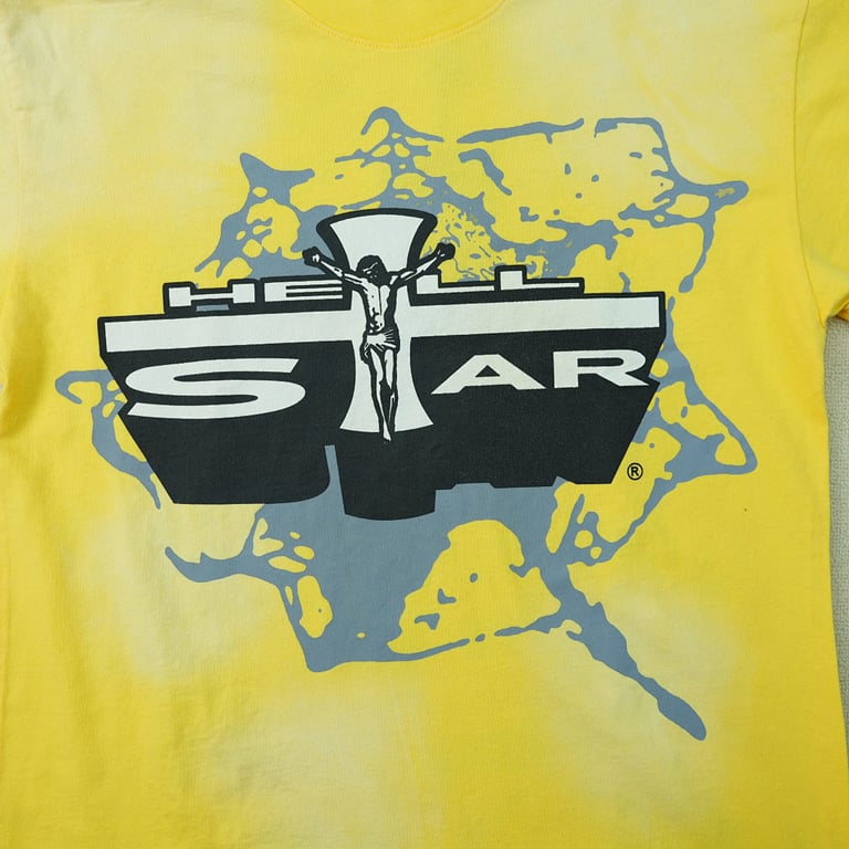 Hellstar Jesus Graphic T-Shirt Yellow - 7