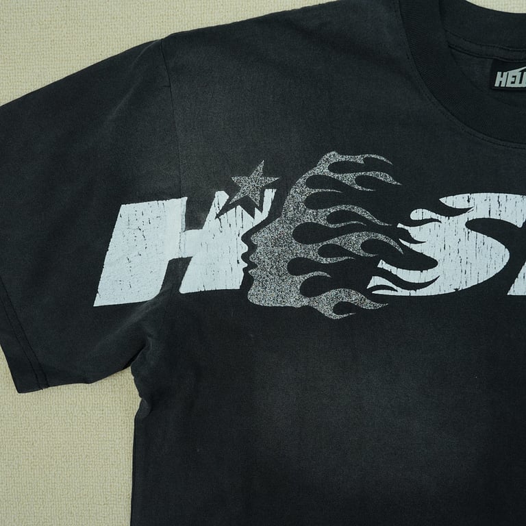 Hellstar Cartoon Logo Glitter T-shirt Black - 13