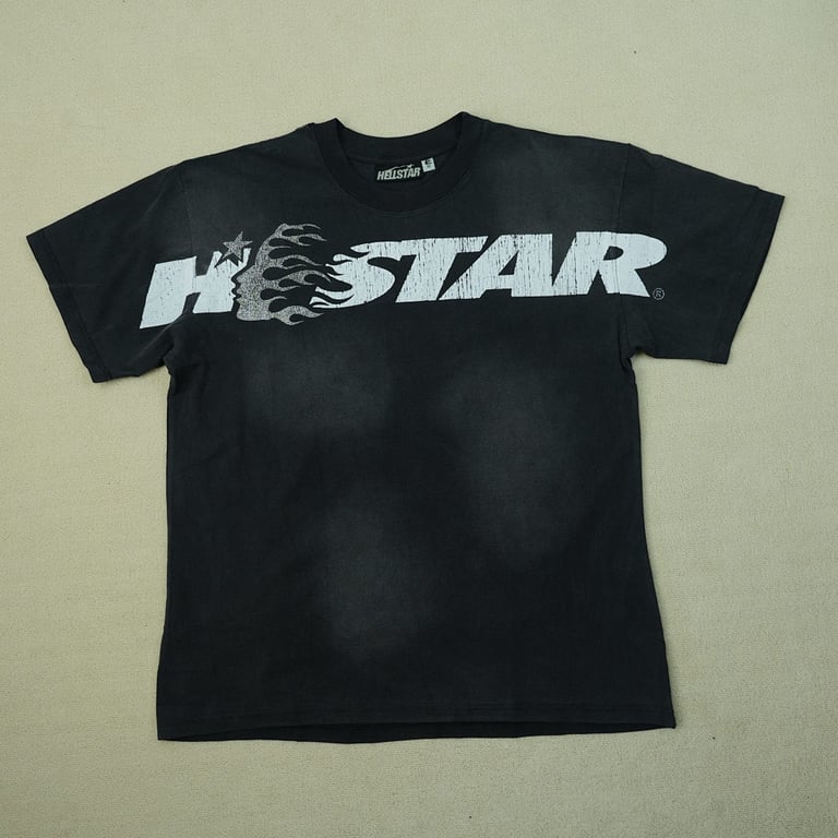 Hellstar Cartoon Logo Glitter T-shirt Black - 6