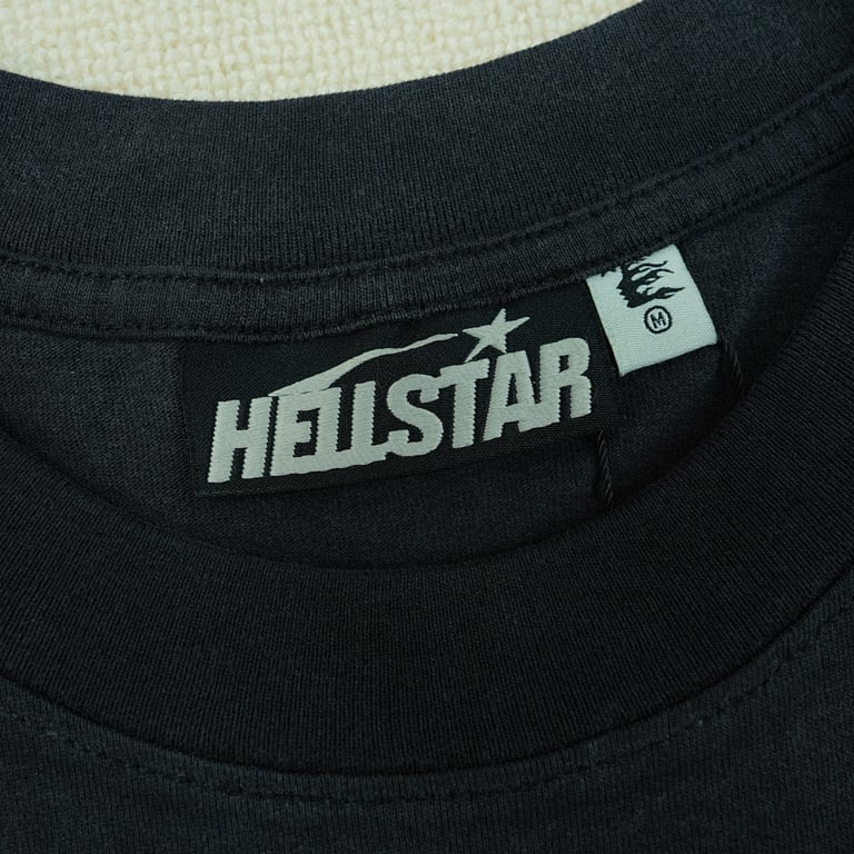 Hellstar Cartoon Logo Glitter T-shirt Black - 8