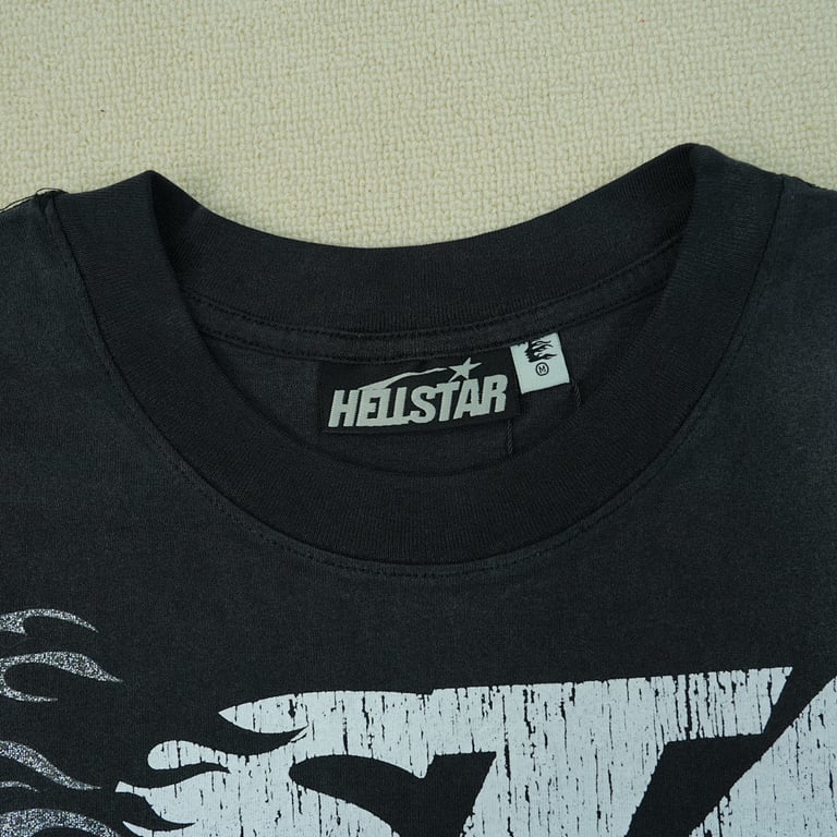 Hellstar Cartoon Logo Glitter T-shirt Black - 9