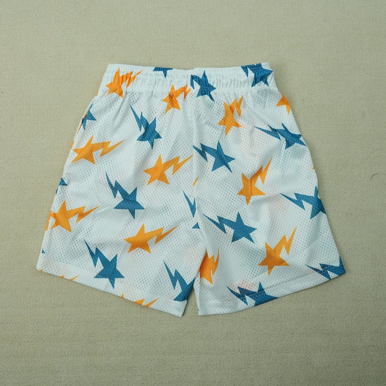 Eric Emanuel x BAPE Miami Basic Short White Teal Orange - 2
