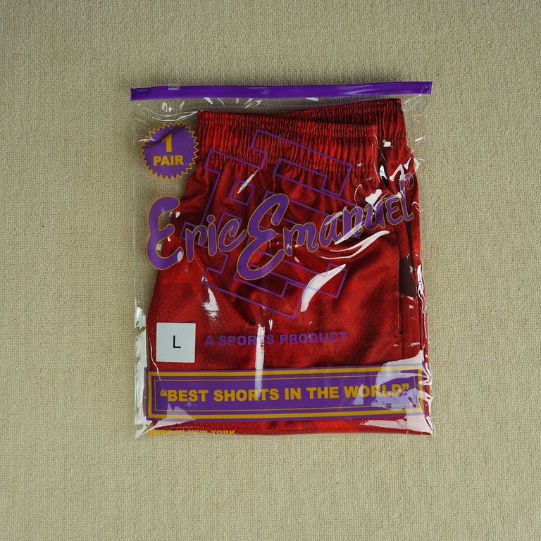 Eric Emanuel x BAPE EE Basic Short Red - 3
