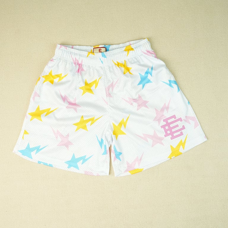 Eric Emanuel x BAPE EE Basic Short White/Yellow/Blue/Pink - 10