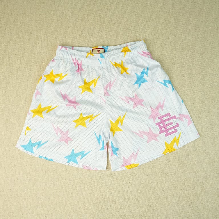 Eric Emanuel x BAPE EE Basic Short White/Yellow/Blue/Pink - 11