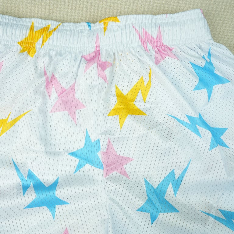 Eric Emanuel x BAPE EE Basic Short White/Yellow/Blue/Pink - 14