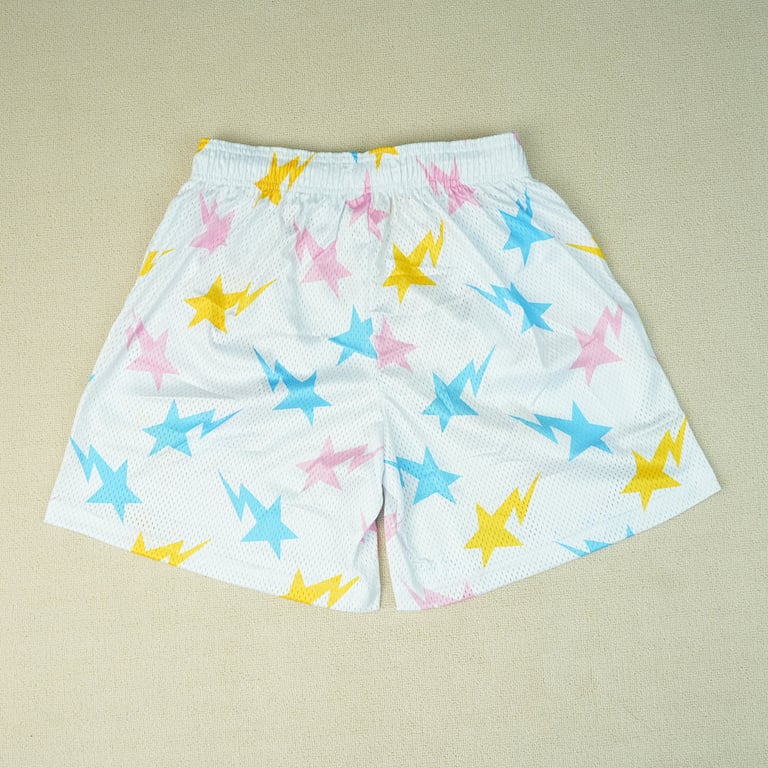 Eric Emanuel x BAPE EE Basic Short White/Yellow/Blue/Pink - 19