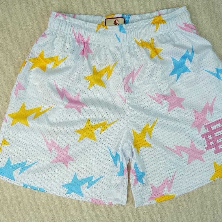 Eric Emanuel x BAPE EE Basic Short White/Yellow/Blue/Pink - 6