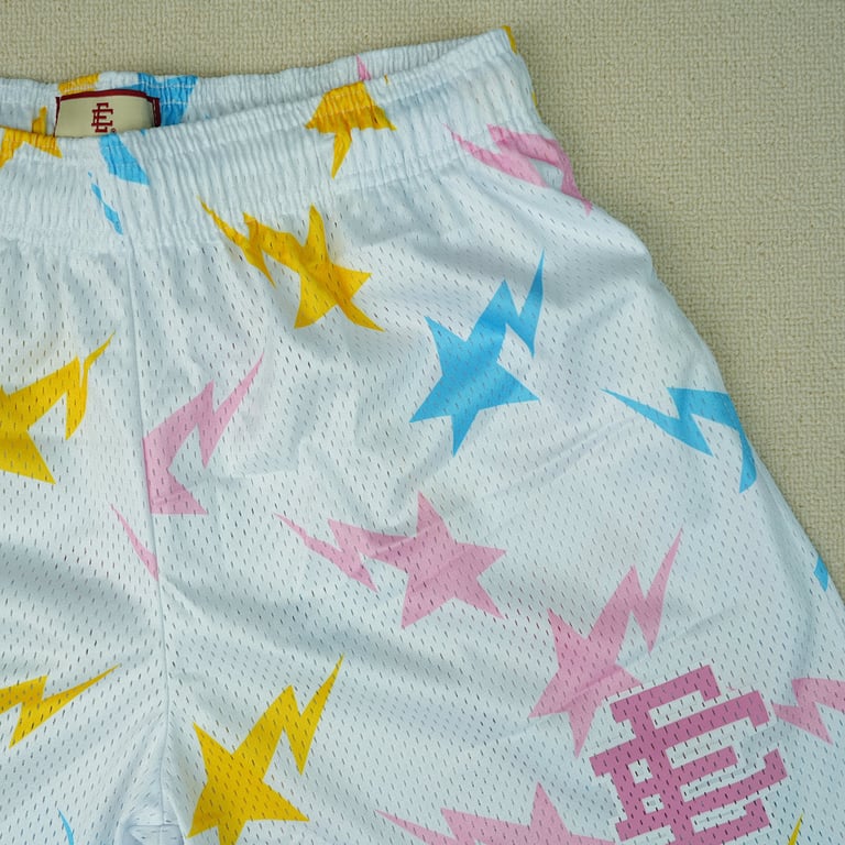 Eric Emanuel x BAPE EE Basic Short White/Yellow/Blue/Pink - 7