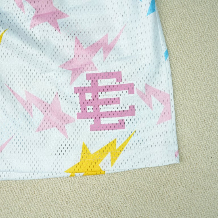 Eric Emanuel x BAPE EE Basic Short White/Yellow/Blue/Pink - 8