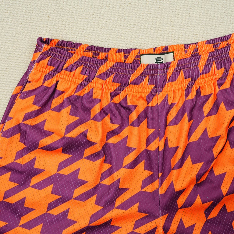 Eric Emanuel EE Basic Short Orange/Purple Houndstooth - 7