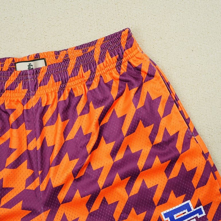 Eric Emanuel EE Basic Short Orange/Purple Houndstooth - 8
