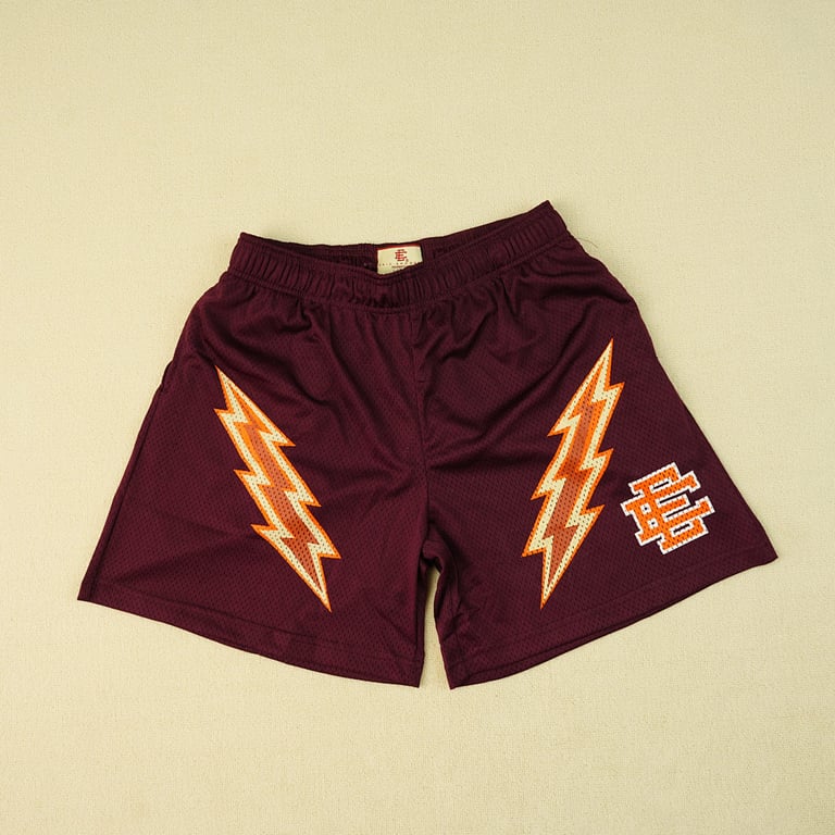 Eric Emanuel EE Basic Lightning Bolt Short Maroon/Orange/Bone - 5