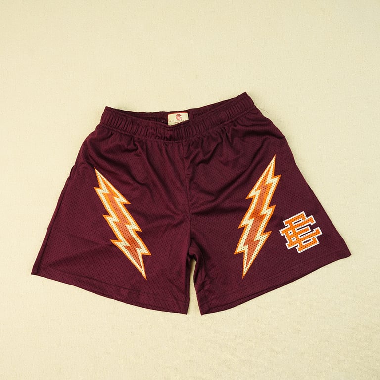 Eric Emanuel EE Basic Lightning Bolt Short Maroon/Orange/Bone - 6