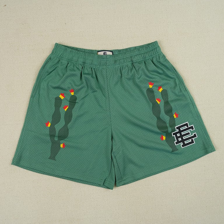 Eric Emanuel Cactus Mesh Shorts Green - 5
