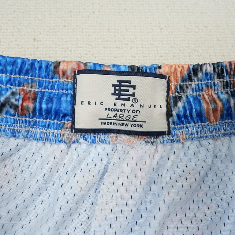 Eric Emanuel EE Basic Rug Print Short White/Blue/Tan - 10