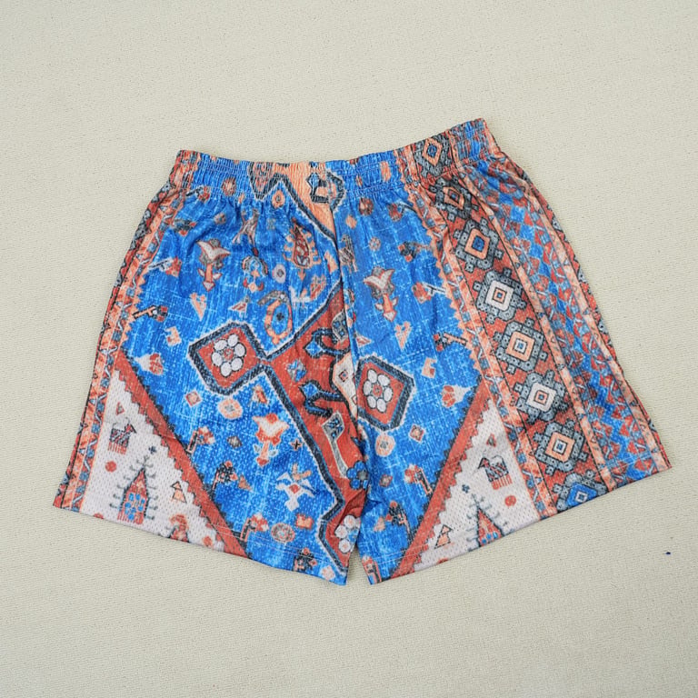 Eric Emanuel EE Basic Rug Print Short White/Blue/Tan - 15