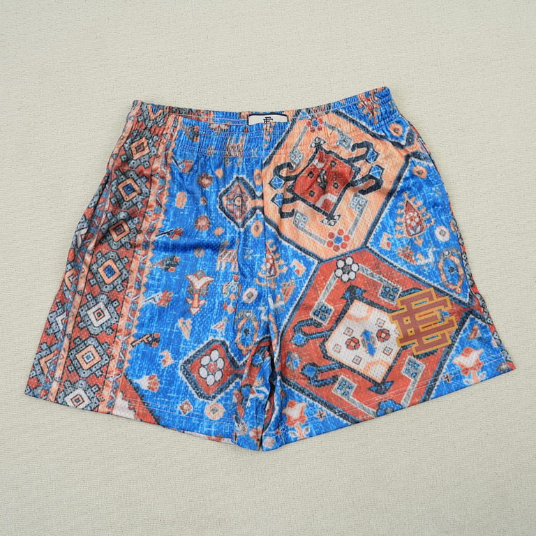 Eric Emanuel EE Basic Rug Print Short White/Blue/Tan - 4