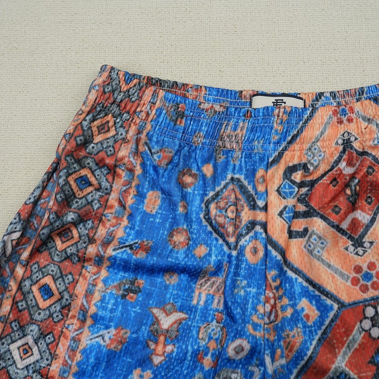 Eric Emanuel EE Basic Rug Print Short White/Blue/Tan - 7