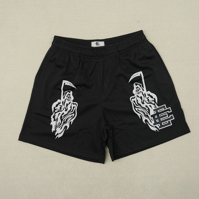 Eric Emanuel x Warren Lotas Mesh Shorts Black/White - 5