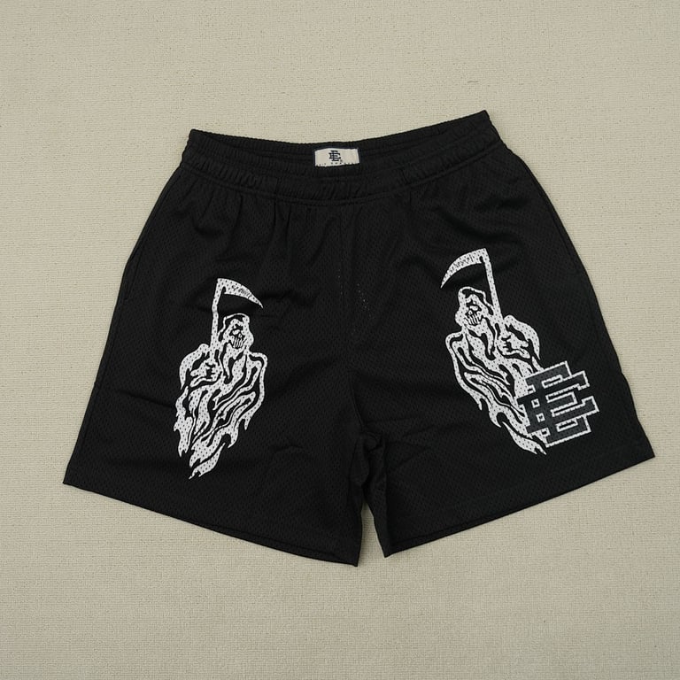 Eric Emanuel x Warren Lotas Mesh Shorts Black/White - 6