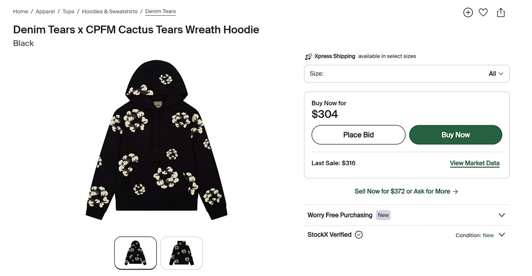 Denim Tears x CPFM Cactus Tears Wreath Hoodie - 10