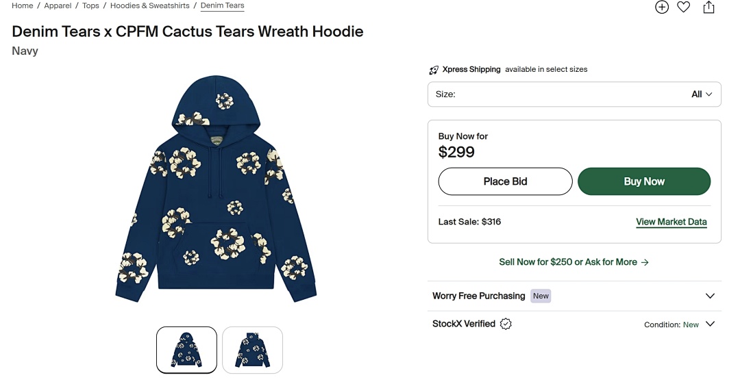 Denim Tears x CPFM Cactus Tears Wreath Hoodie - 11