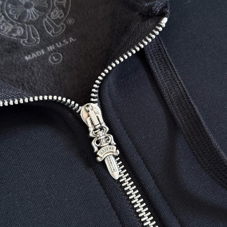 Chrome Hearts Pink Floral Zip Hoodie Black - 11