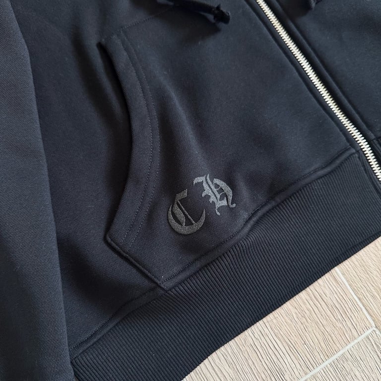 Chrome Hearts Pink Floral Zip Hoodie Black - 13