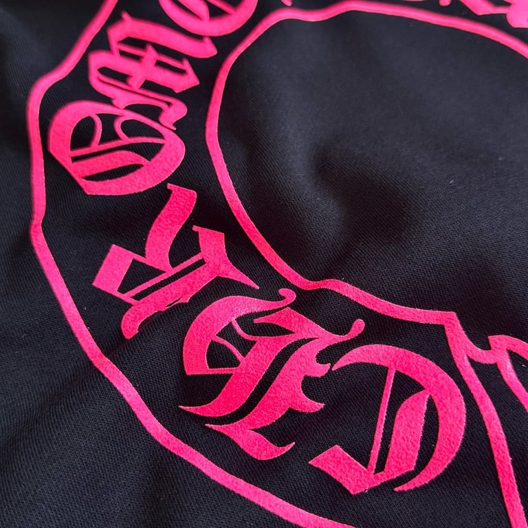 Chrome Hearts Pink Floral Zip Hoodie Black - 7
