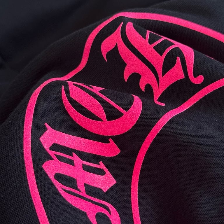 Chrome Hearts Pink Floral Zip Hoodie Black - 10