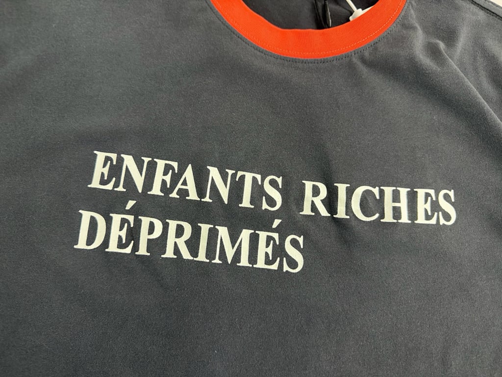 Enfants Riches Déprimés Logo Ringer T-Shirt Grey/Red - 6