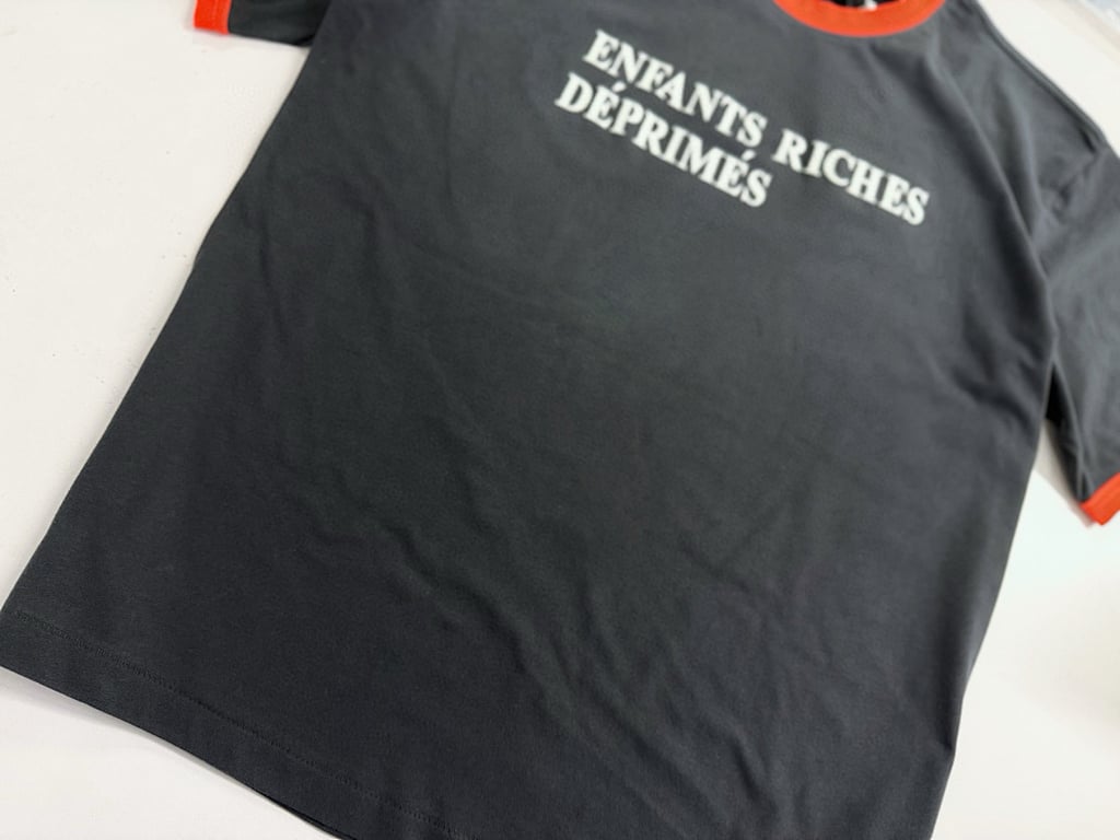 Enfants Riches Déprimés Logo Ringer T-Shirt Grey/Red - 7
