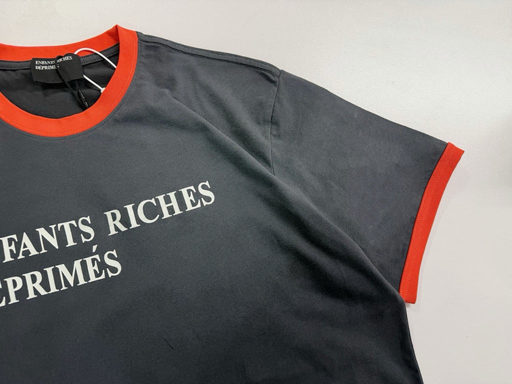 Enfants Riches Déprimés Logo Ringer T-Shirt Grey/Red - 9