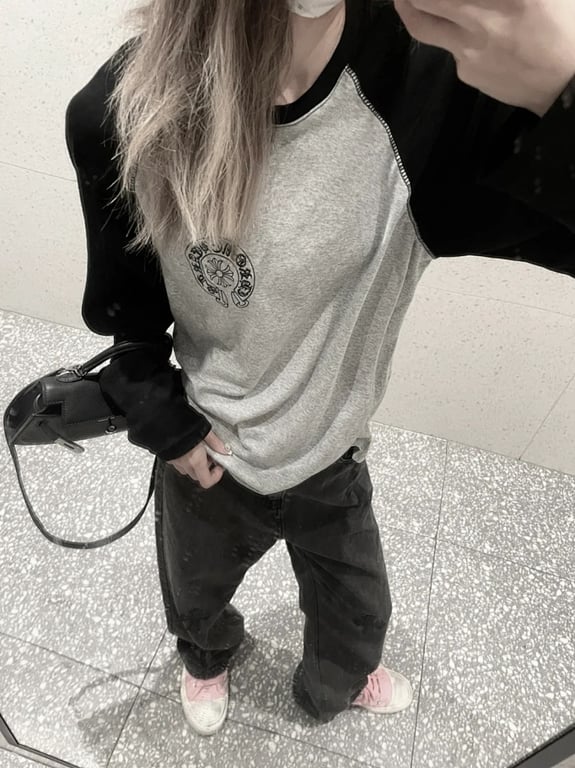 Chrome Hearts Raglan Long Sleeve Grey Black - 16