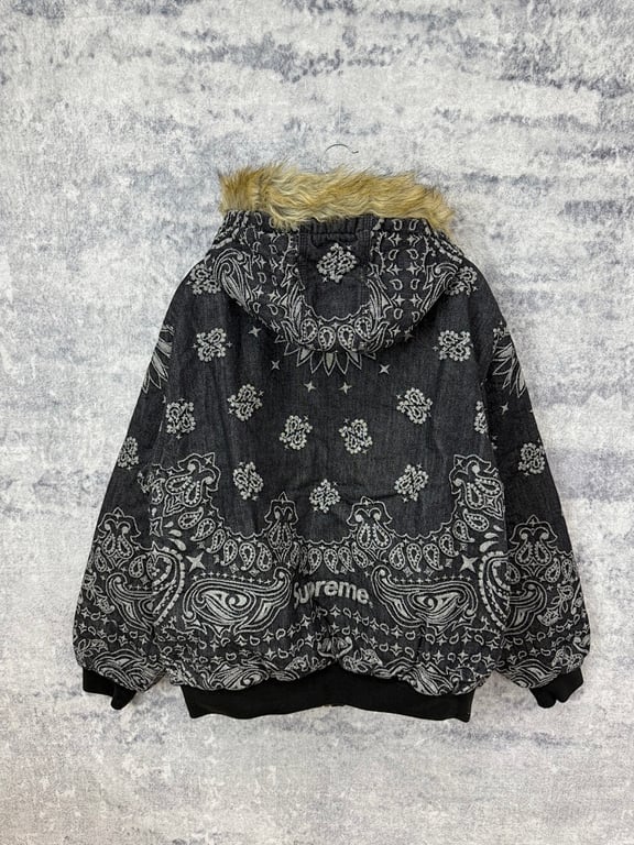 Supreme Bandana Faux Fur Hooded Jacket - 4