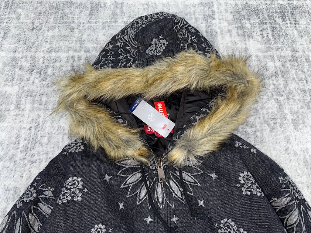 Supreme Bandana Faux Fur Hooded Jacket - 34