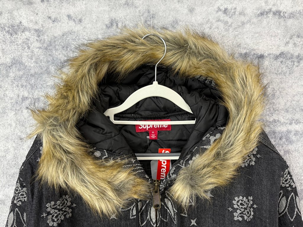 Supreme Bandana Faux Fur Hooded Jacket - 38