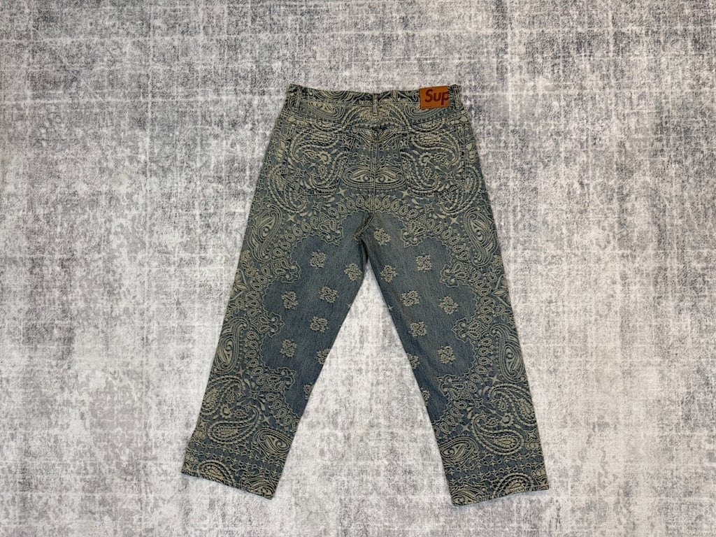 Supreme Paisley Denim Hooded Jacket & Pants Set - 12