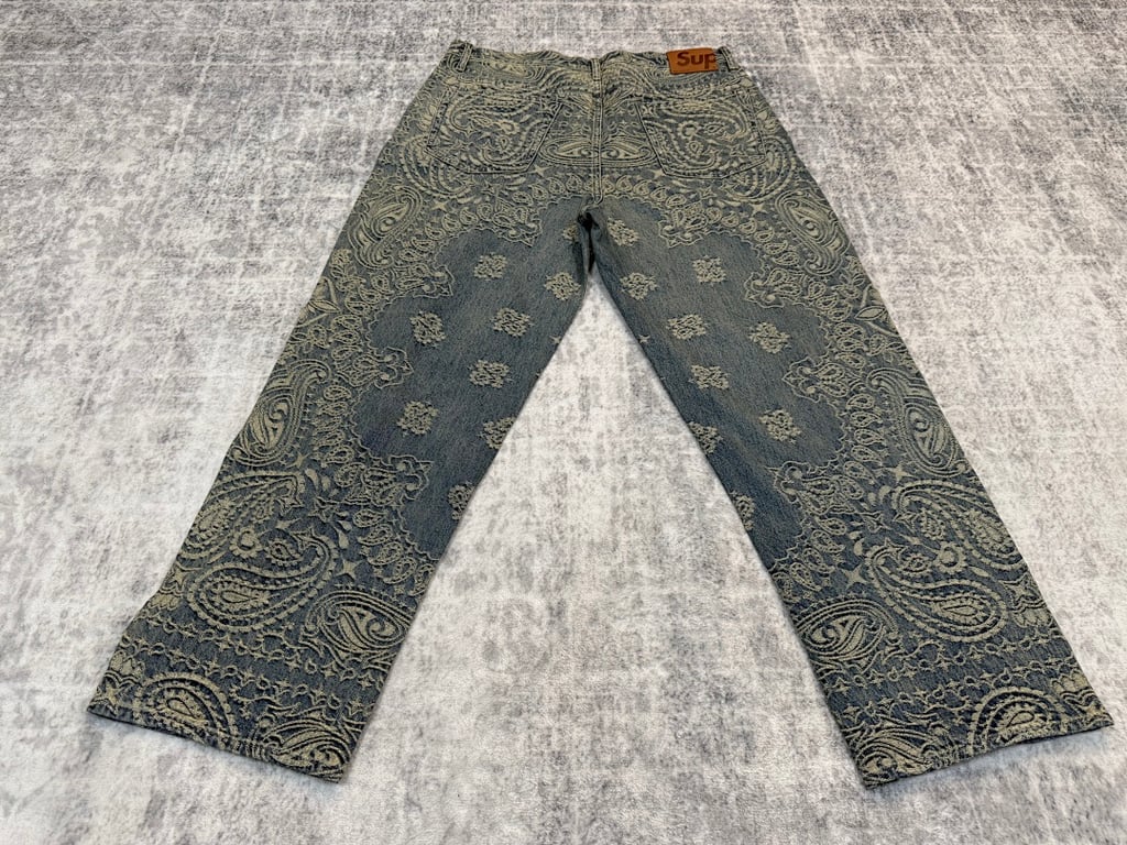 Supreme Paisley Denim Hooded Jacket & Pants Set - 13