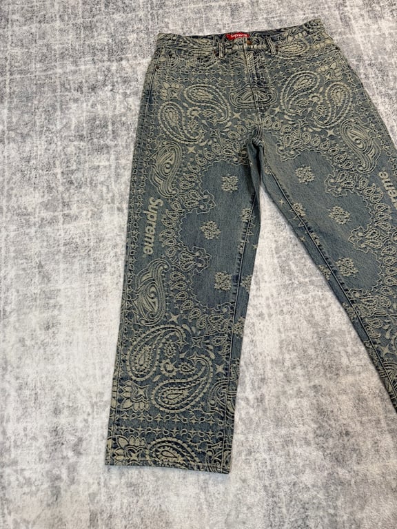 Supreme Paisley Denim Hooded Jacket & Pants Set - 19
